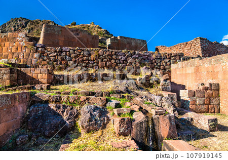 Pisac archaeological complex in the Sacred Valley of the Incas in Peru Pisac archaeological complex in the Sacred Valley of the Incas in Peru 107919145