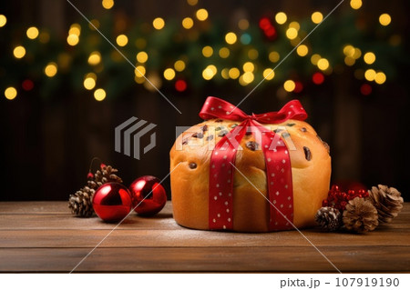 Christmas cake with Christmas tree toys Christmas cake with Christmas tree toys 107919190