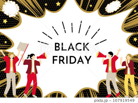 ブラックフライデーで大声を上げる人達 ブラックフライデーで大声を上げる人達 107919549