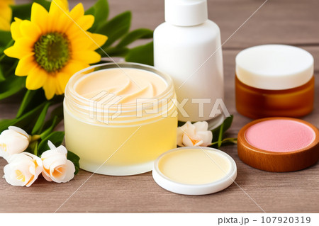 A set of handmade natural cosmetics. 107920319