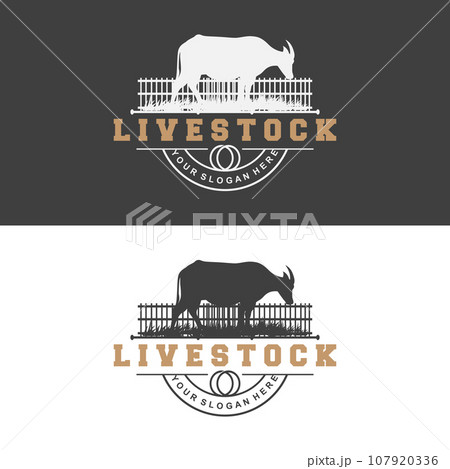 Minimalist Buffalo Logo Template Illustration Symbol 107920336
