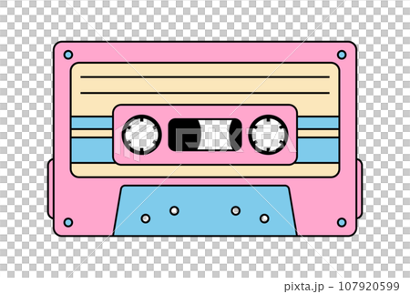 Illustration of retro cassette tape 107920599