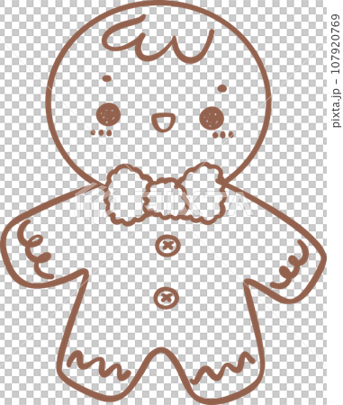 Gingerbread man outline  107920769
