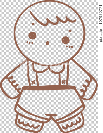 Gingerbread man outline  107920771