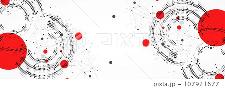 Halftone theme vector. Science abstract background with connecting dots and lines. 107921677