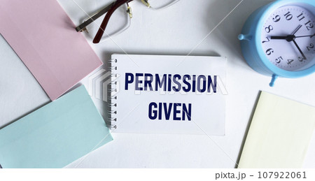 text PERMISSION GIVEN. Text mark indicating copyright. Exclusive text PERMISSION GIVEN. Text mark indicating copyright. Exclusive 107922061