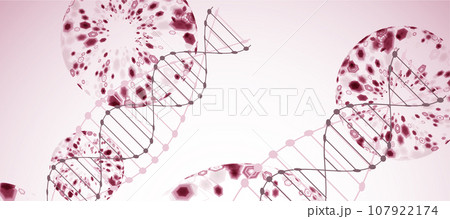 Abstract futuristic background for design works.Science template, wallpaper or banner with a DNA molecules. 107922174