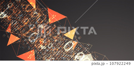 Technology background. Big data concept. Binary computer code.  Vector illustration. 107922249