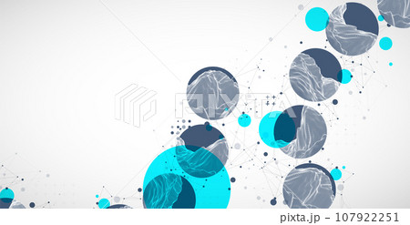 Trendy abstract wireframe background. Modern science or technology art elements. Surface illustration. 107922251