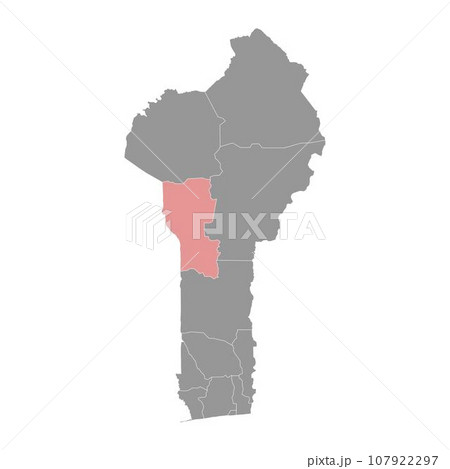 Donga department map, administrative division of Benin. 107922297