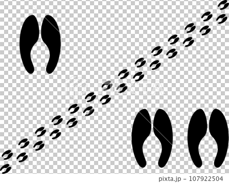 Illustration set of footprints of animals like giraffes 107922504