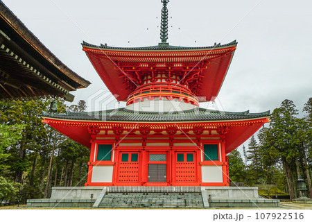 雨の高野山 壇上伽藍・根本大塔 雨の高野山 壇上伽藍・根本大塔 107922516