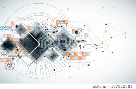 Template for science and technology presentation. Plexus style background. Template for science and technology presentation. Plexus style background. 107922582