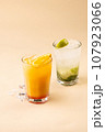 Alcoholic and non alcoholic cocktail concept on clear empty background 107923066