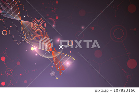 Science template, wallpaper or banner with a DNA molecules. 107923160