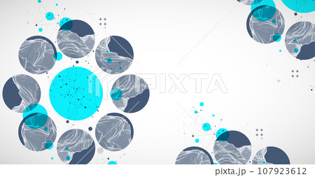 Trendy abstract wireframe background. Modern science or technology art elements. Surface illustration. Trendy abstract wireframe background. Modern science or technology art elements. Surface illustration. 107923612