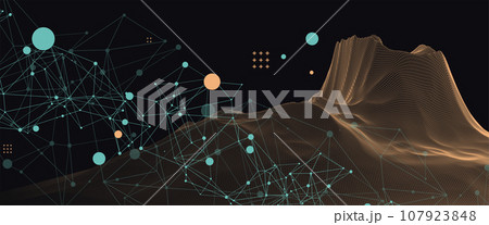 Template for science and technology presentation. Plexus style background. Template for science and technology presentation. Plexus style background. 107923848
