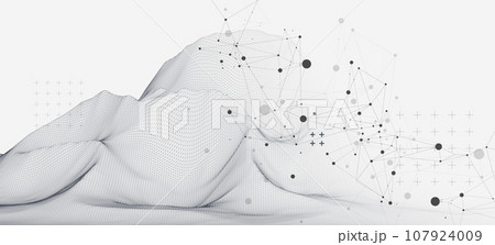 Abstract wireframe mountain background. Modern science or technology art elements. 107924009