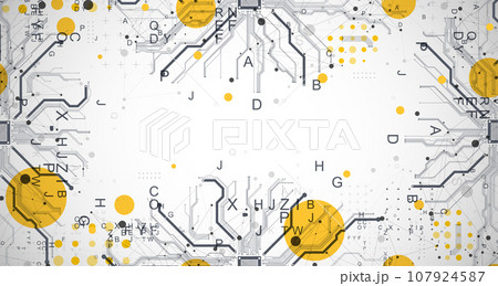 Abstract background on technological and scientific topics. CPU concept. Vector format. Abstract background on technological and scientific topics. CPU concept. Vector format. 107924587