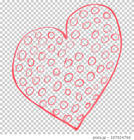 Red Heart Drawn by Colored Pencil. The Sign of World Heart Day. Symbol of Valentines Day. Heart Shape Isolated on White Background. 107924788