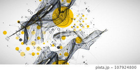 Abstract flowing wave lines. Design element for technology, science, modern concept. 107924800