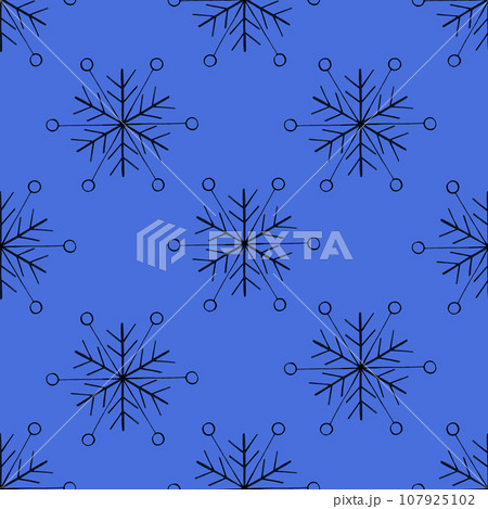 Simple Seamless Pattern with Hand Drawn Snowflakes. Simple Seamless Pattern with Hand Drawn Snowflakes. 107925102