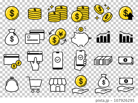 Money icon set 107926295