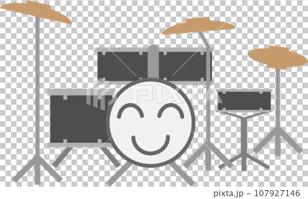 Cute drum set character illustration 107927146