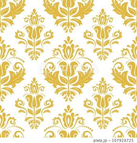 Orient Damask Seamless Vector Wallpaper With Arabesques 107928725