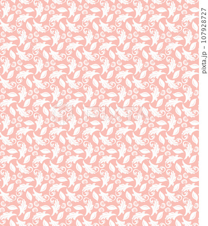 Floral Seamless Vector Pattern With Leaves 107928727