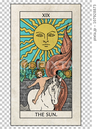 ライダー版タロット　大アルカナの19　太陽 107928873