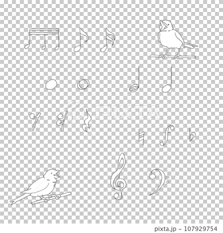 鳥と音符 鳥と音符 107929754