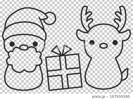 聖誕老人與馴鹿著色頁 107930380