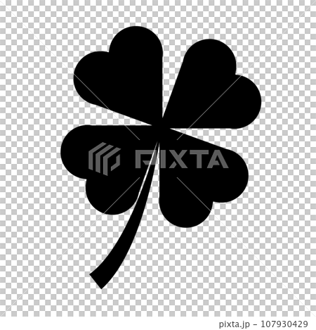 Lucky four leaf clover silhouette icon. vector. 107930429