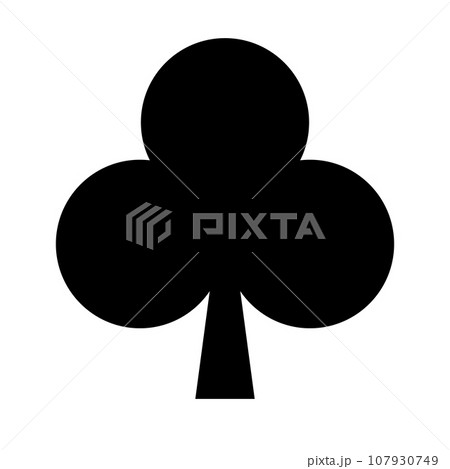 シンプルなクローバーのシルエットアイコン。ベクター。 107930749