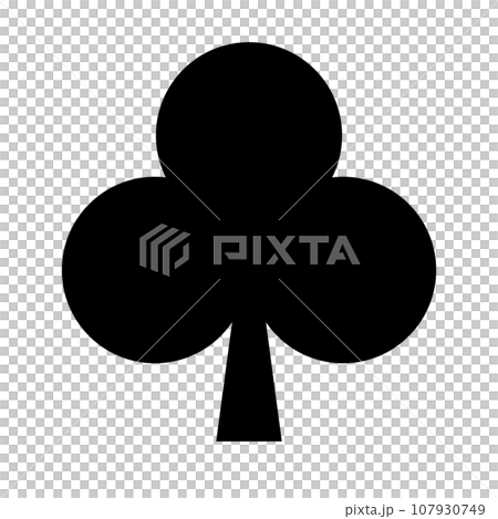 シンプルなクローバーのシルエットアイコン。ベクター。 107930749
