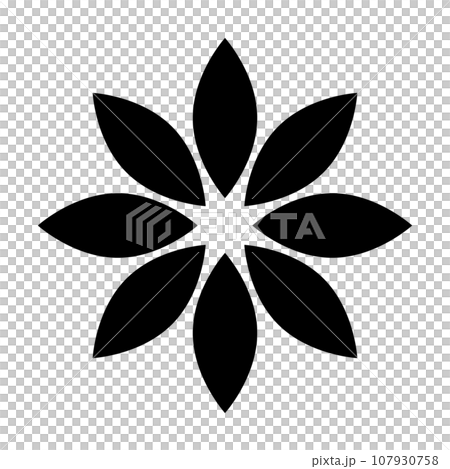 Flower silhouette icon. petal. vector. 107930758