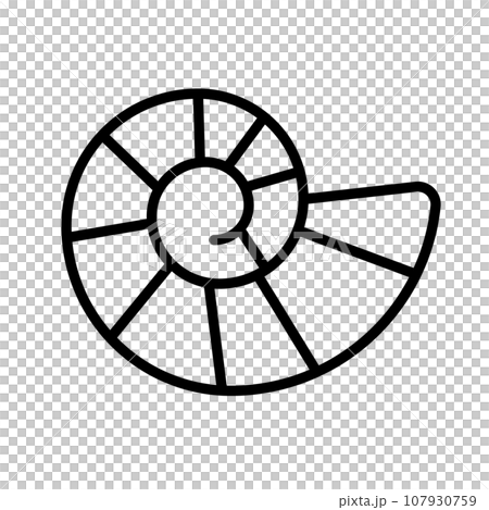 Simple fossil icon. Ammonite. vector. 107930759