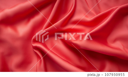 赤いシルクの布 107930955