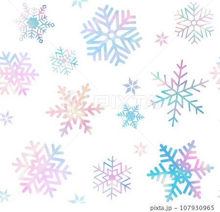 雪の結晶のシームレスパターン 雪の結晶のシームレスパターン 107930965