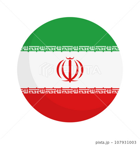 丸いイランの国旗アイコン 107931003