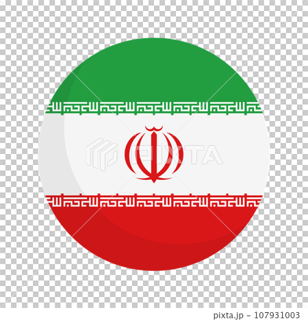 丸いイランの国旗アイコン 107931003