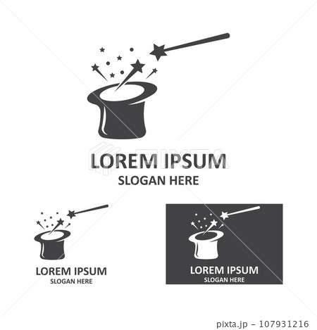 Wand Magic hat Creative icon vector design template 107931216