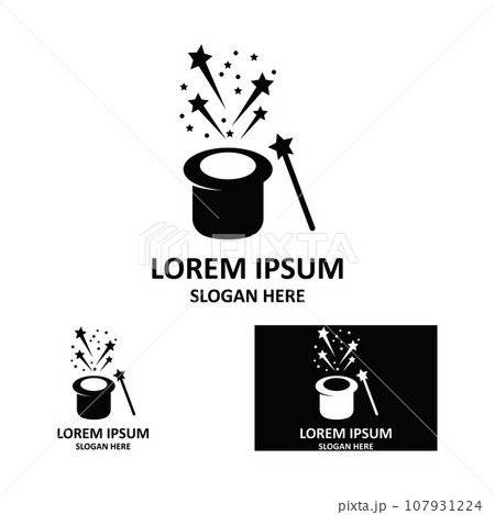 Wand Magic hat Creative icon vector design template 107931224