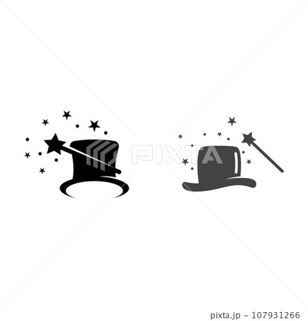 Wand Magic hat Creative icon vector design template 107931266