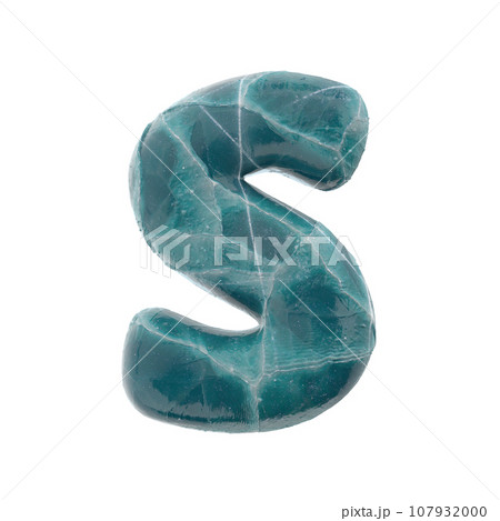 cracked ice letter S - Uppercase 3d frozen font - suitable for Nature, winter or Christmas related subjects 107932000