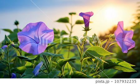 アサガオ　背景素材 107932235