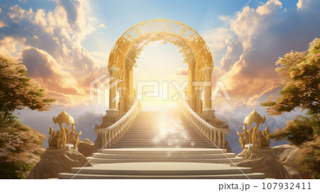 Heaven in the heavens. Shot of the Pearly Gates - Stock