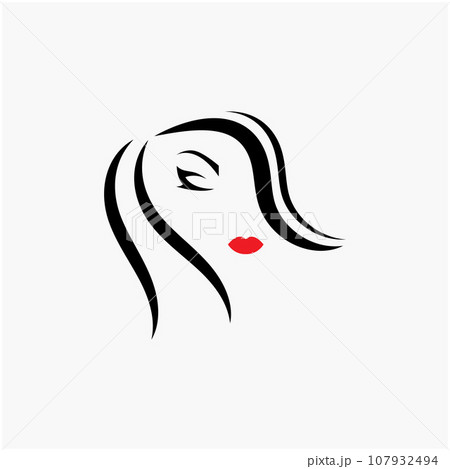 beautiful hairstyles and waves hair icon vector design template beautiful hairstyles and waves hair icon vector design template 107932494