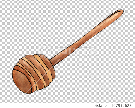 Honey stick. Watercolor illustration. 107932622